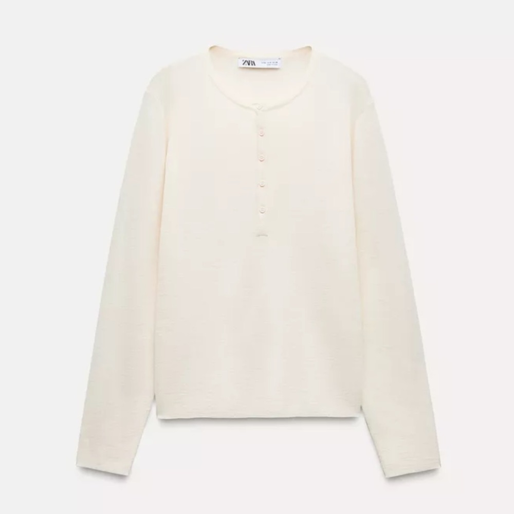 Zara Basic Wool Blend Knit Henley